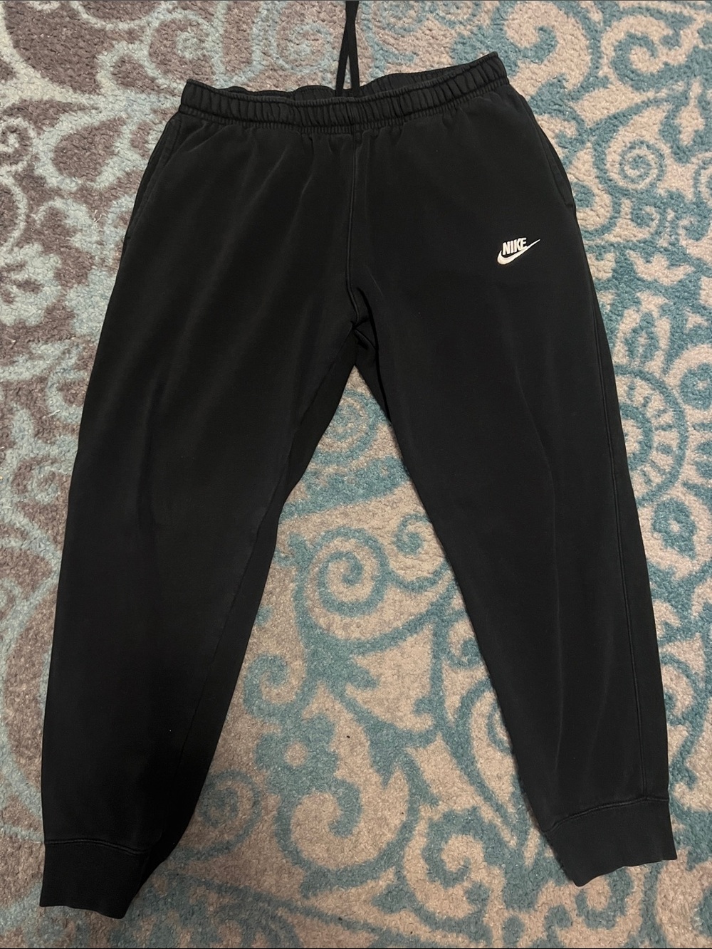 Nike Men’s Black Joggers with White Logo